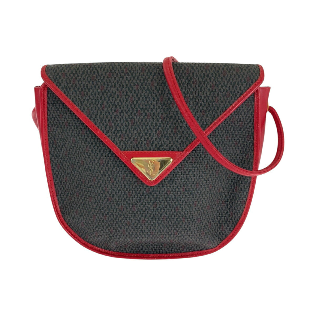 YSL Saint Laurent Shoulder Bag Leather Canvas Logo