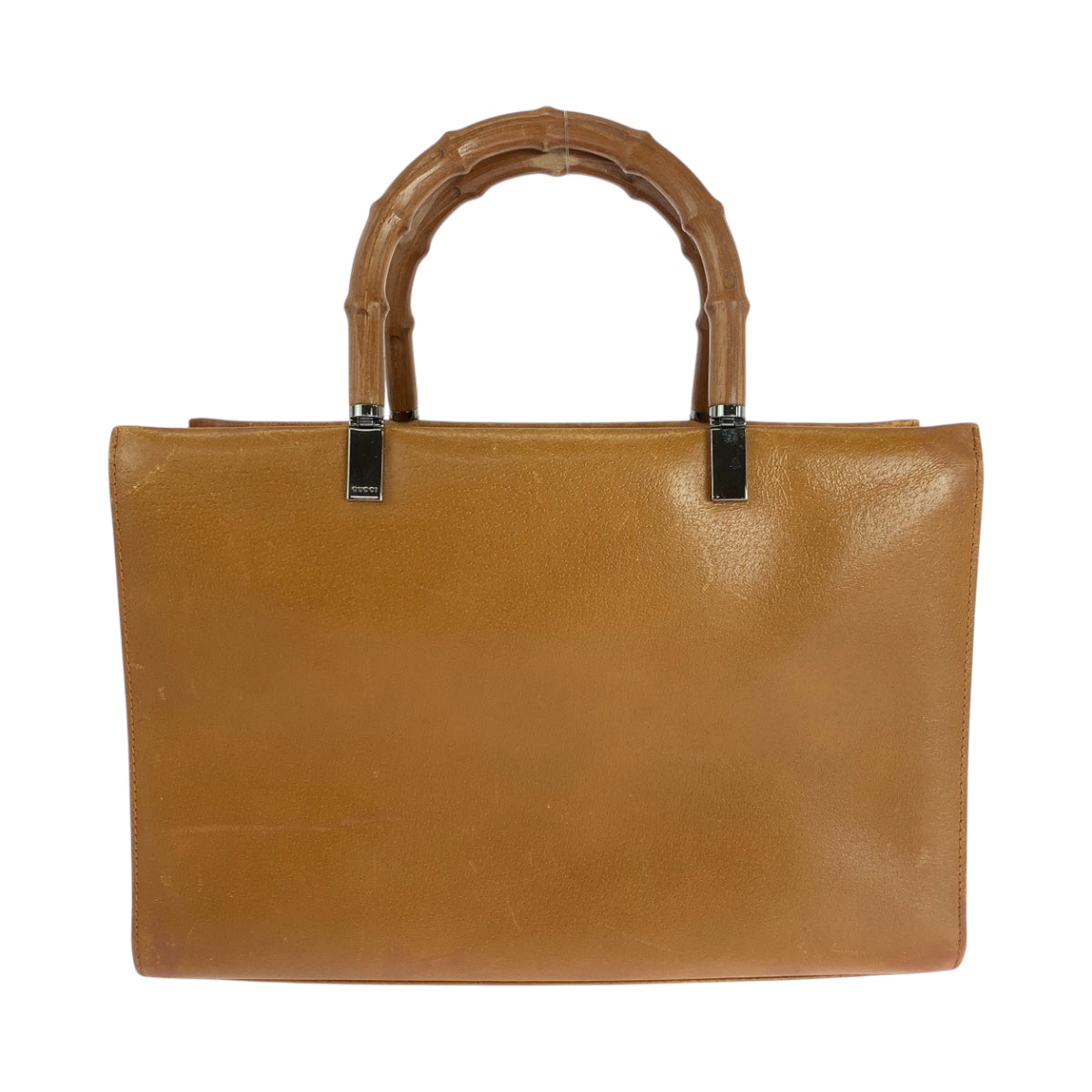 Gucci 002 Camel SilverMetal 2way Bamboo Leather Shoulder Bag