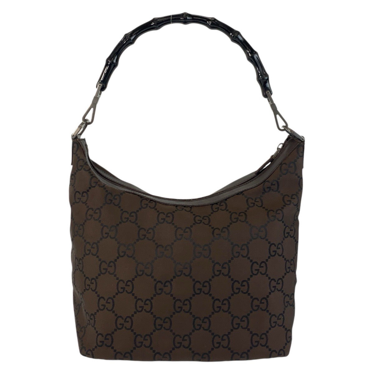 Gucci 000 Bamboo GG pattern Nylon Brown Shoulder Bag