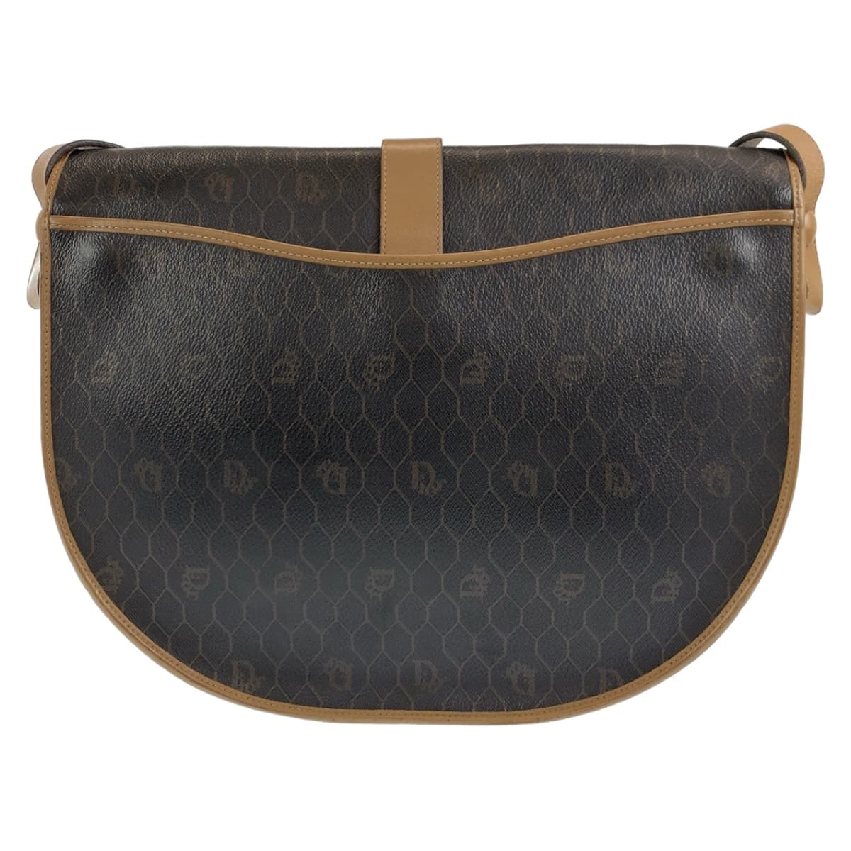 Dior Christian Shoulder Bag Shoulder Back Pochette Honeycomb Leather Brown