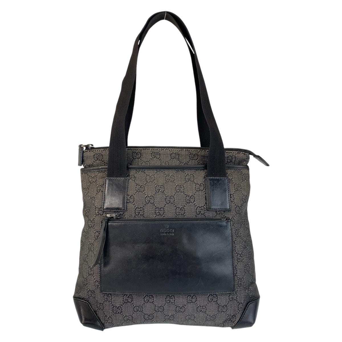 Gucci GG Leather Canvas Black Shoulder Bag 6