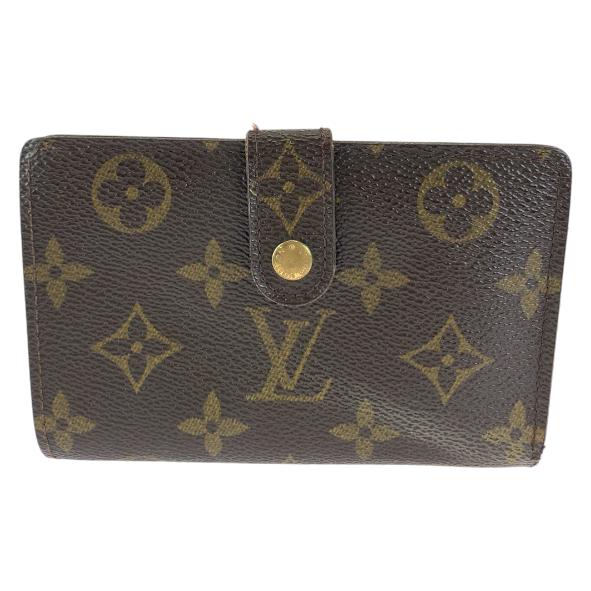 Louis Vuitton Bifold M61674 PVC Folding Compact Monogram Brown Wallet Case