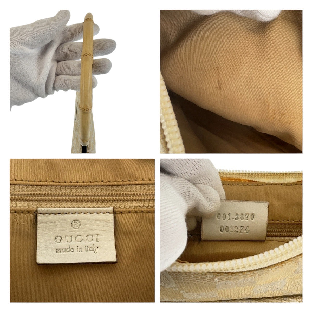 Gucci Bamboo 2Way Shoulder Bag Canvas