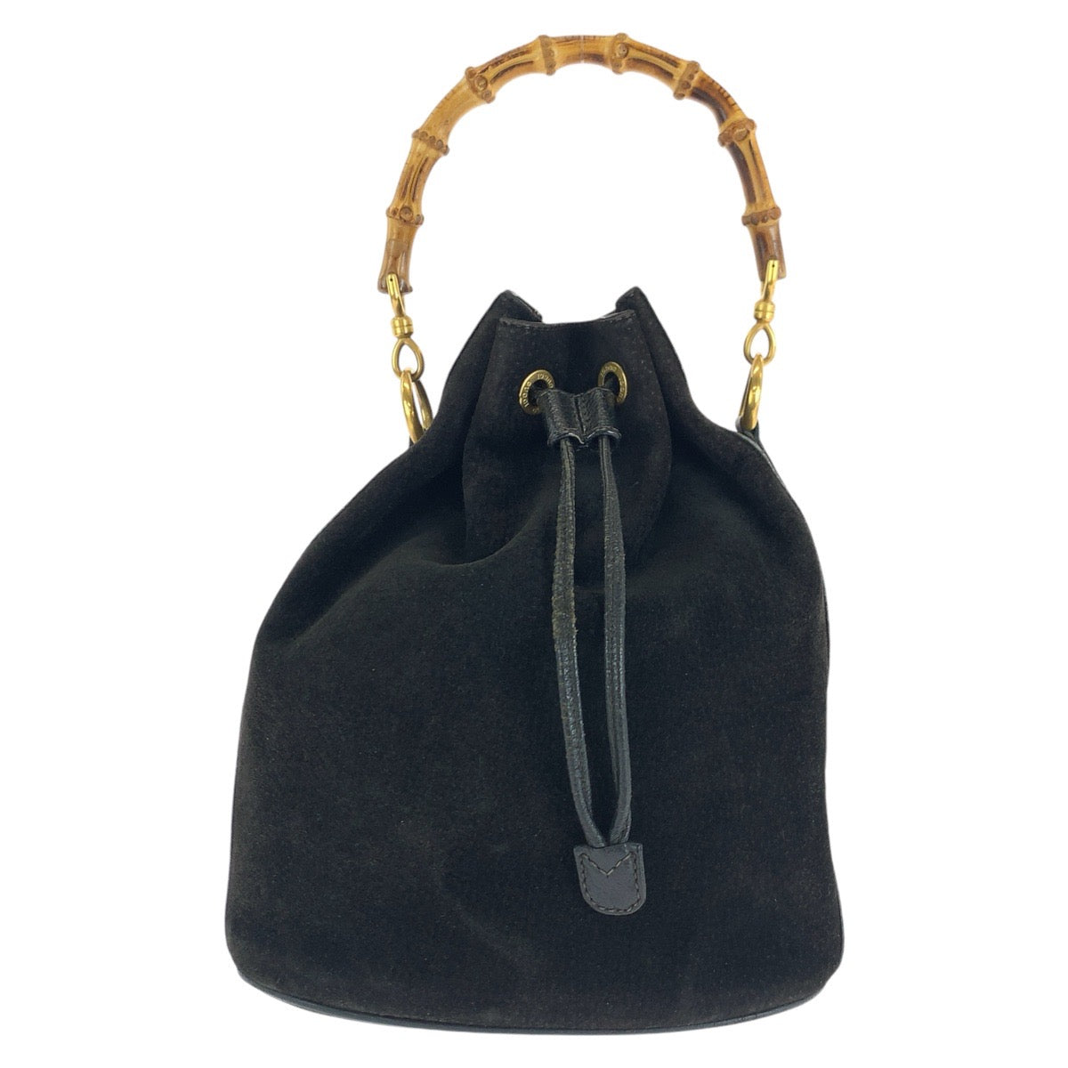 Gucci Bamboo Handbag Leather Suede Travel Bag