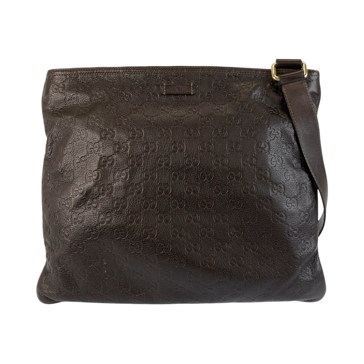 Gucci Metal Guccisima Leather Brown Silver Shoulder Bag