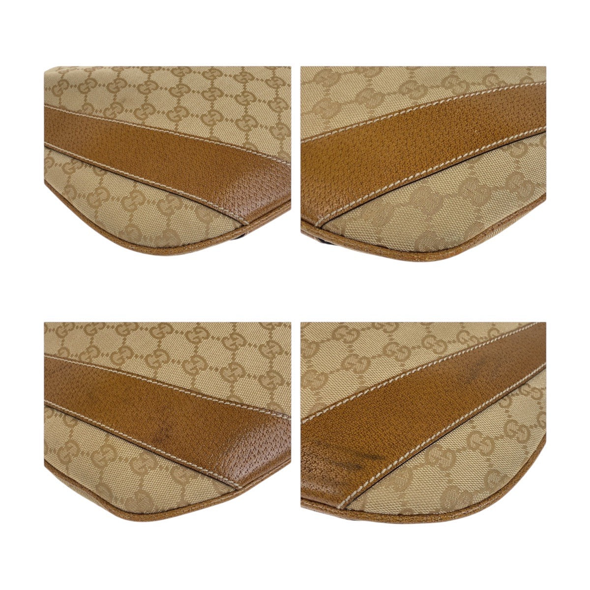 Gucci GG , SilverMetal Leather Canvas Brown Beige Shoulder Bag 3