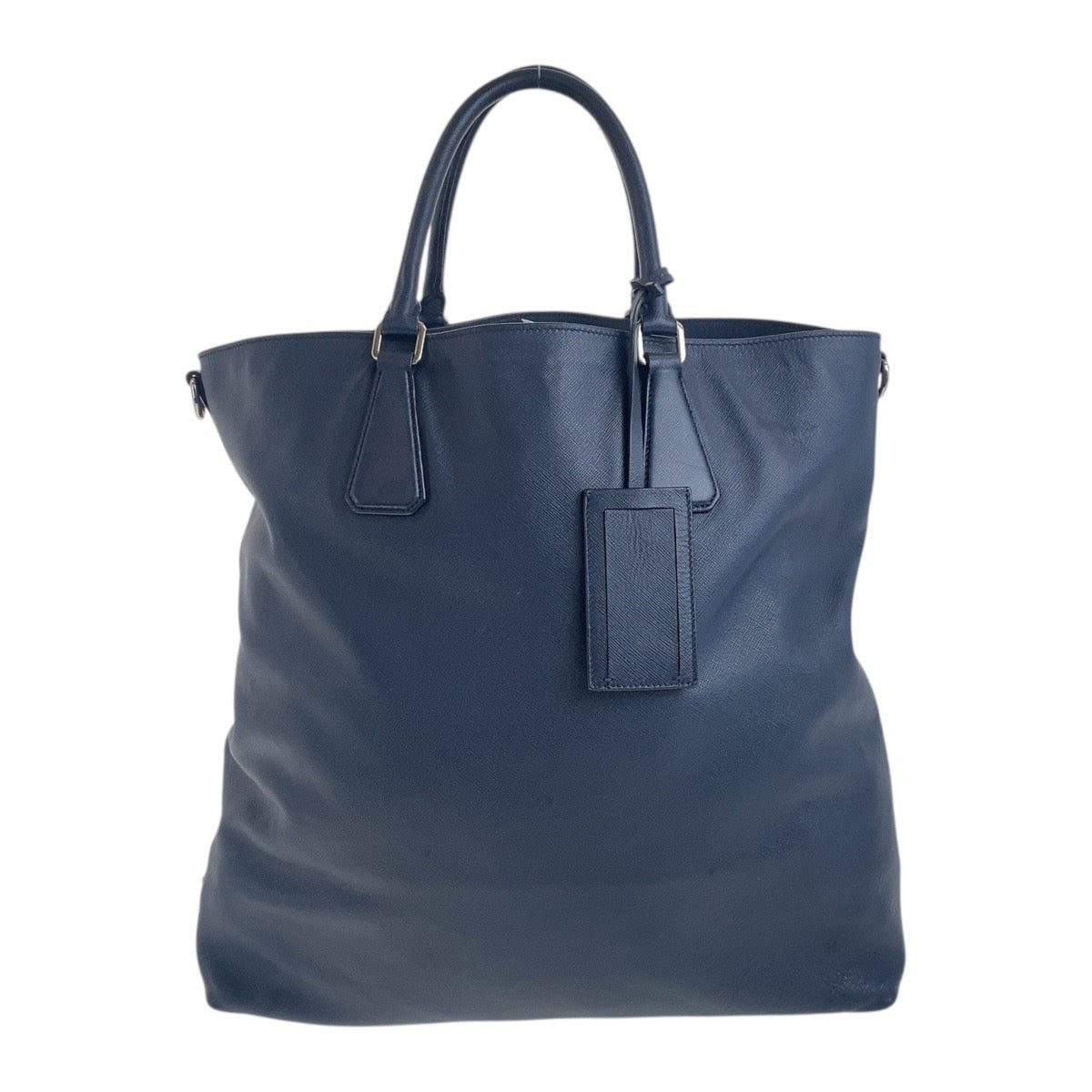 Tote Bag B Navy Silvermetal Tote Bag Leather
