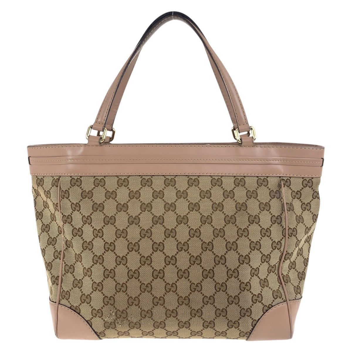 Gucci GG , Gold Metal Pretty Leather Canvas Brown Pink Shoulder Bag