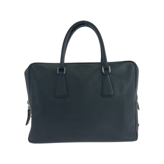 Prada Briefcase Handbag Leather Saffiano Travel Bag