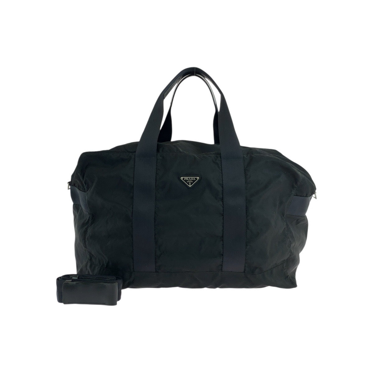 Boston Duffel Bag Silvermetal Test Triangle With Nylon Black Travel Bag