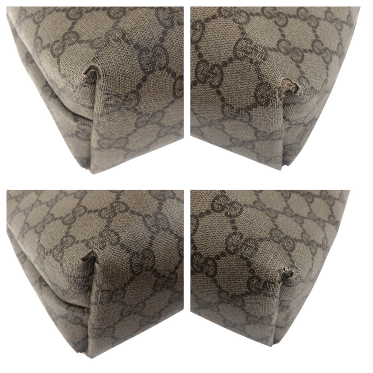 Gucci GG Supreme Old Shelly Line Canvas Brown Beige Shoulder Bag