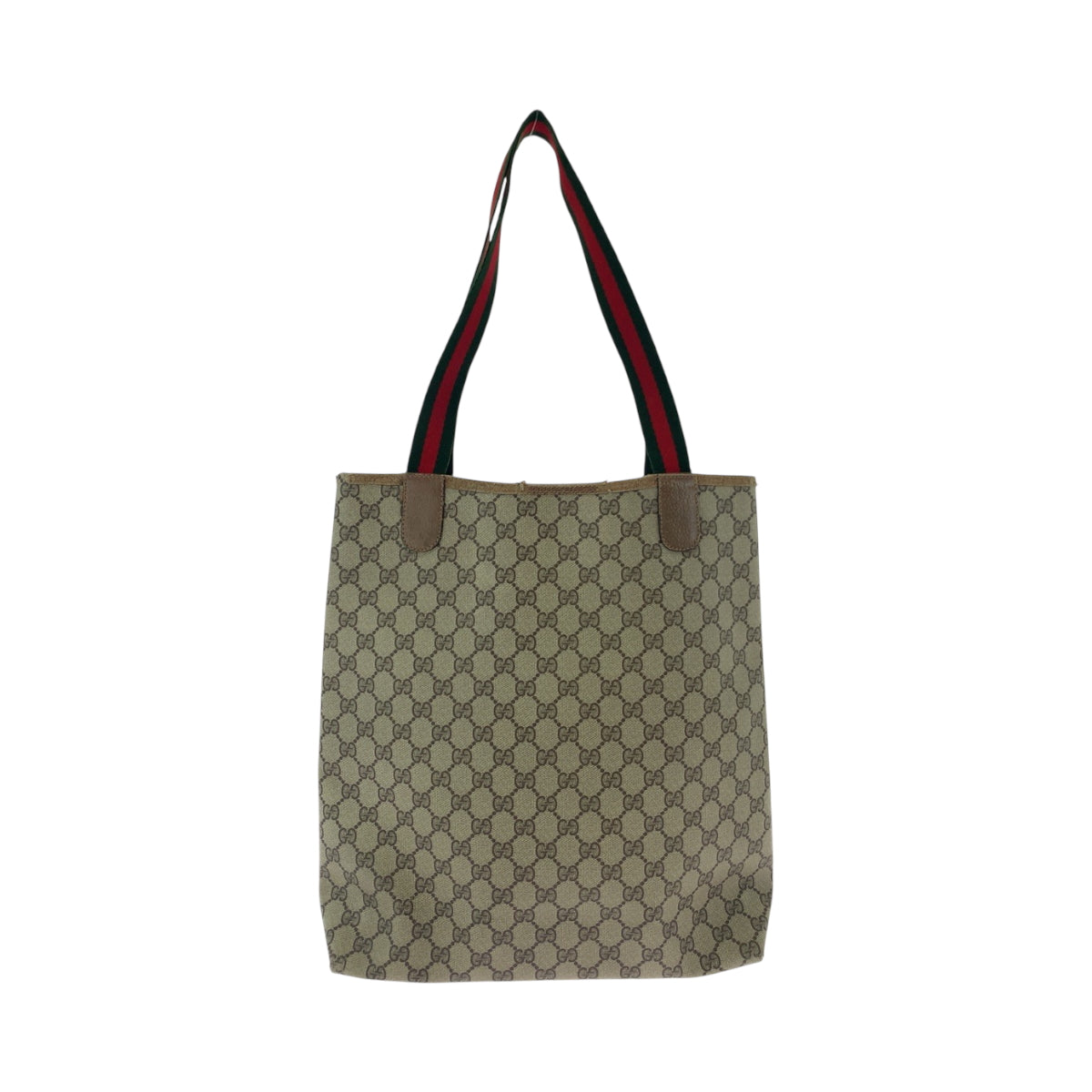 Gucci 39 02 003 GG Supreme Canvas Brown Beige Red Shoulder Bag