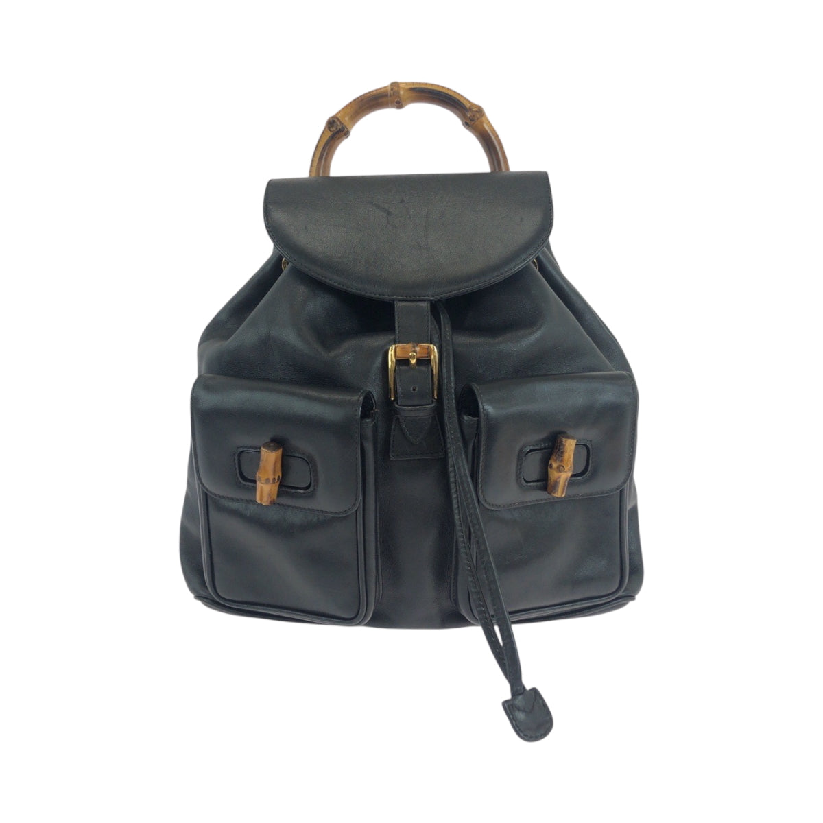 Gucci Backpack 003 GoldMetal Backpack Leather Black