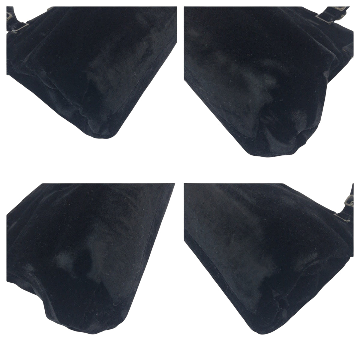Tote Bag Velor Metal Velor Black Silver