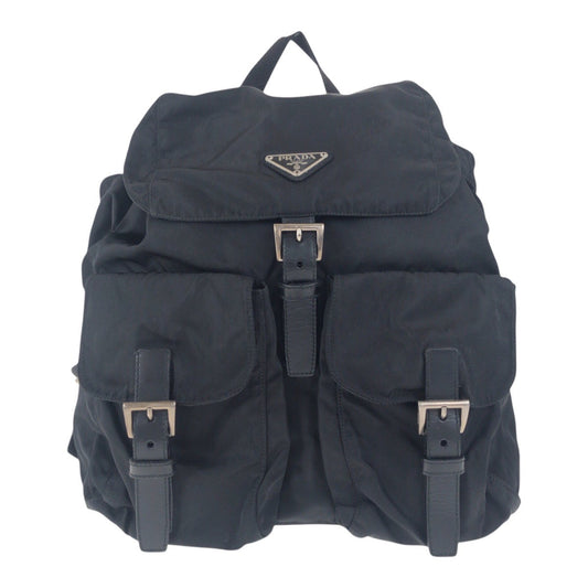 Backpack Metal Test Triangle With Logo Handbag Nylon Black