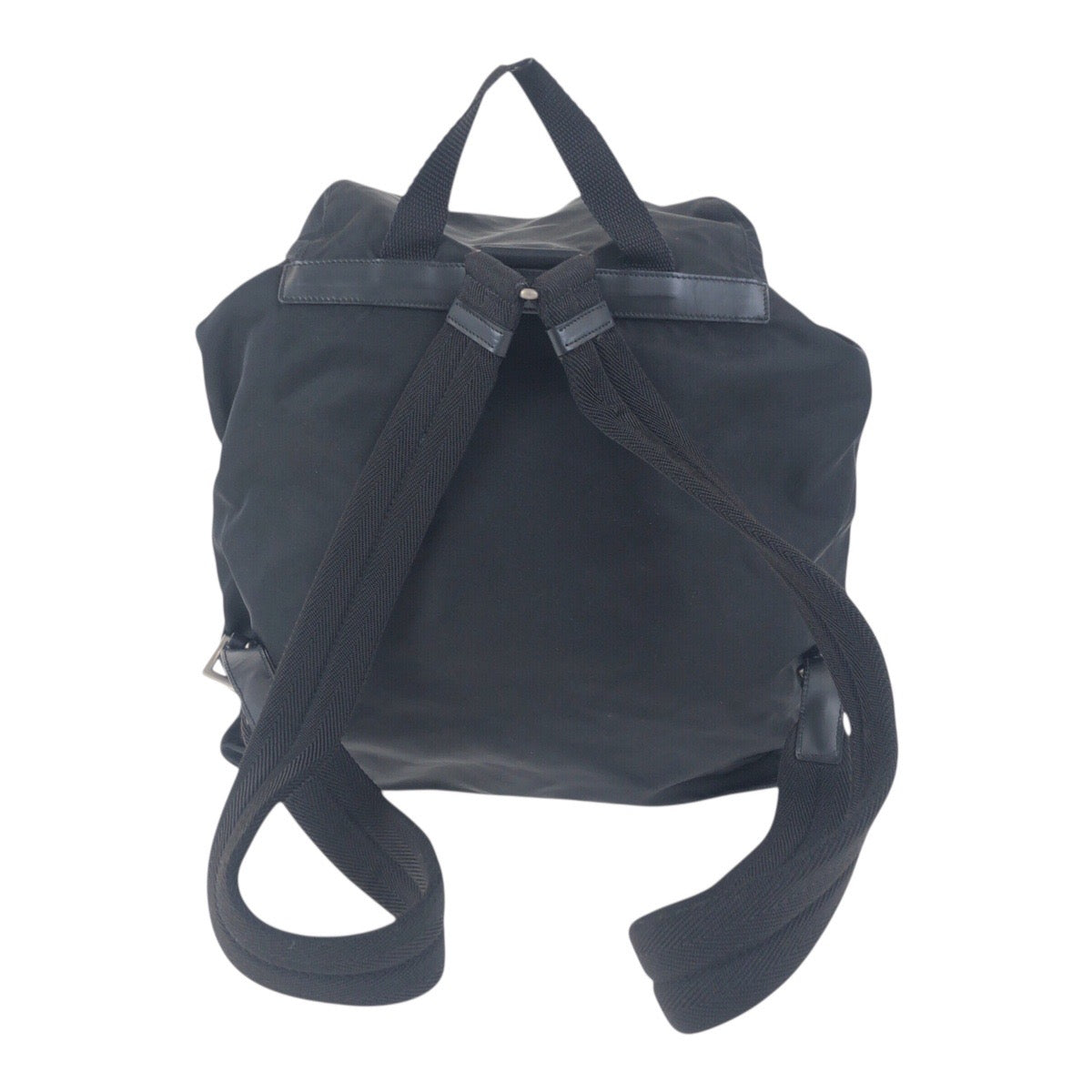 Backpack Metal Test Triangle With Logo Handbag Nylon Black