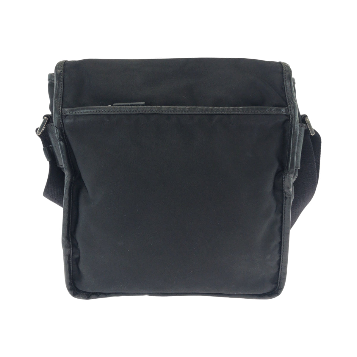 Shoulder Bag Metal Test Logo Nylon Black