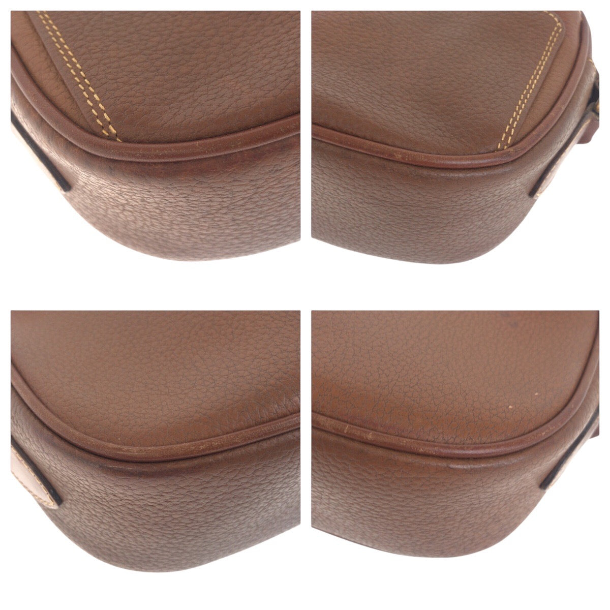 Gucci 007 113 Metal Old Leather Brown Gold Shoulder Bag