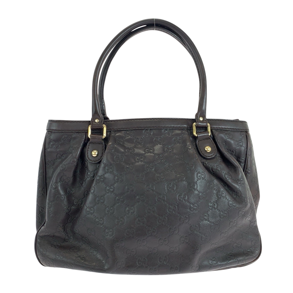 Gucci Dark Metal Guccisima Sukey Leather Brown Gold Shoulder Bag