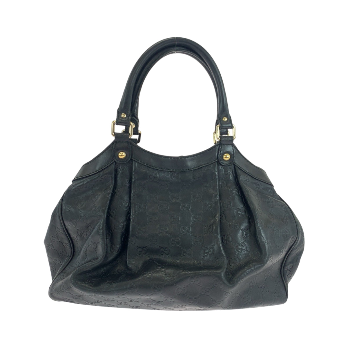 Gucci Metal Guccisima Sukey Leather Black Gold Shoulder Bag