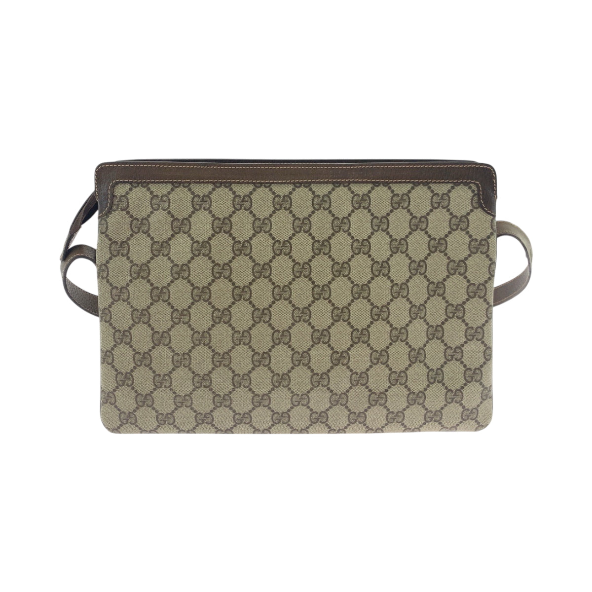 Gucci 001 16 GG Supreme Metal Canvas Brown Beige Gold Shoulder Bag