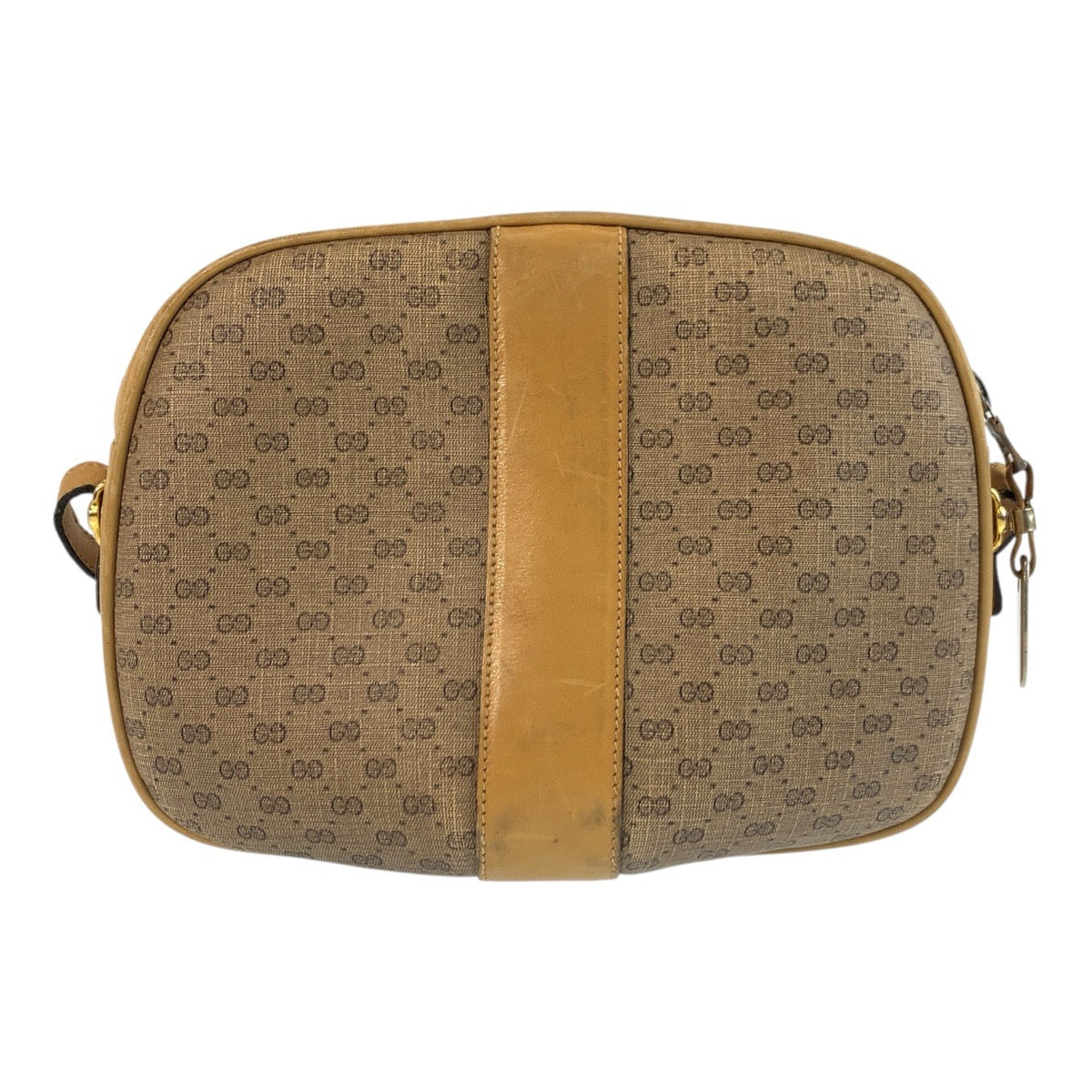Gucci PVC Metal Old Micro GG Beige Gold Shoulder Bag