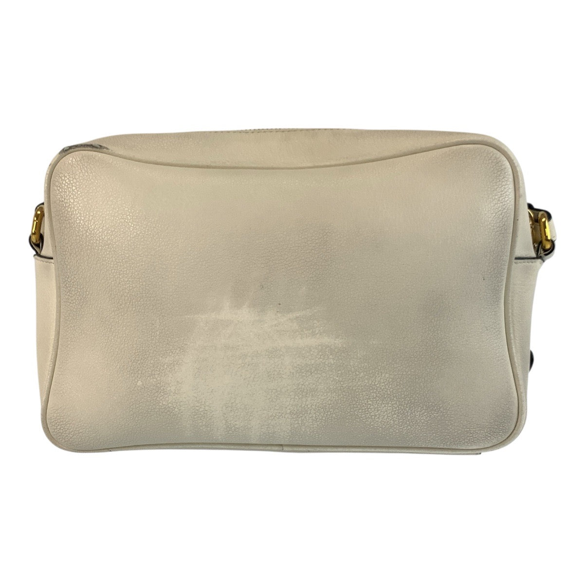 Shoulder Bag Goldmetal Logo Embossed Leather White