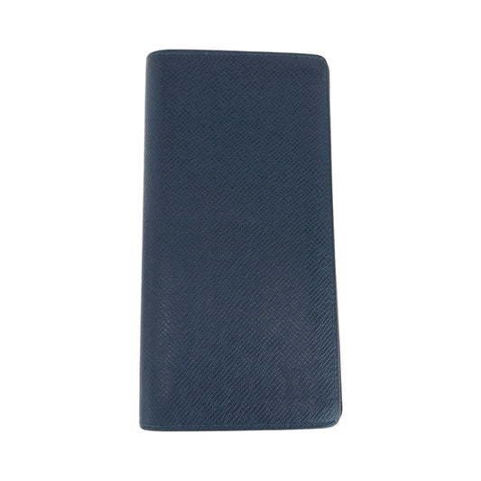Louis Vuitton Long Purse M30662 Taiga Blue Silver Wallet Case