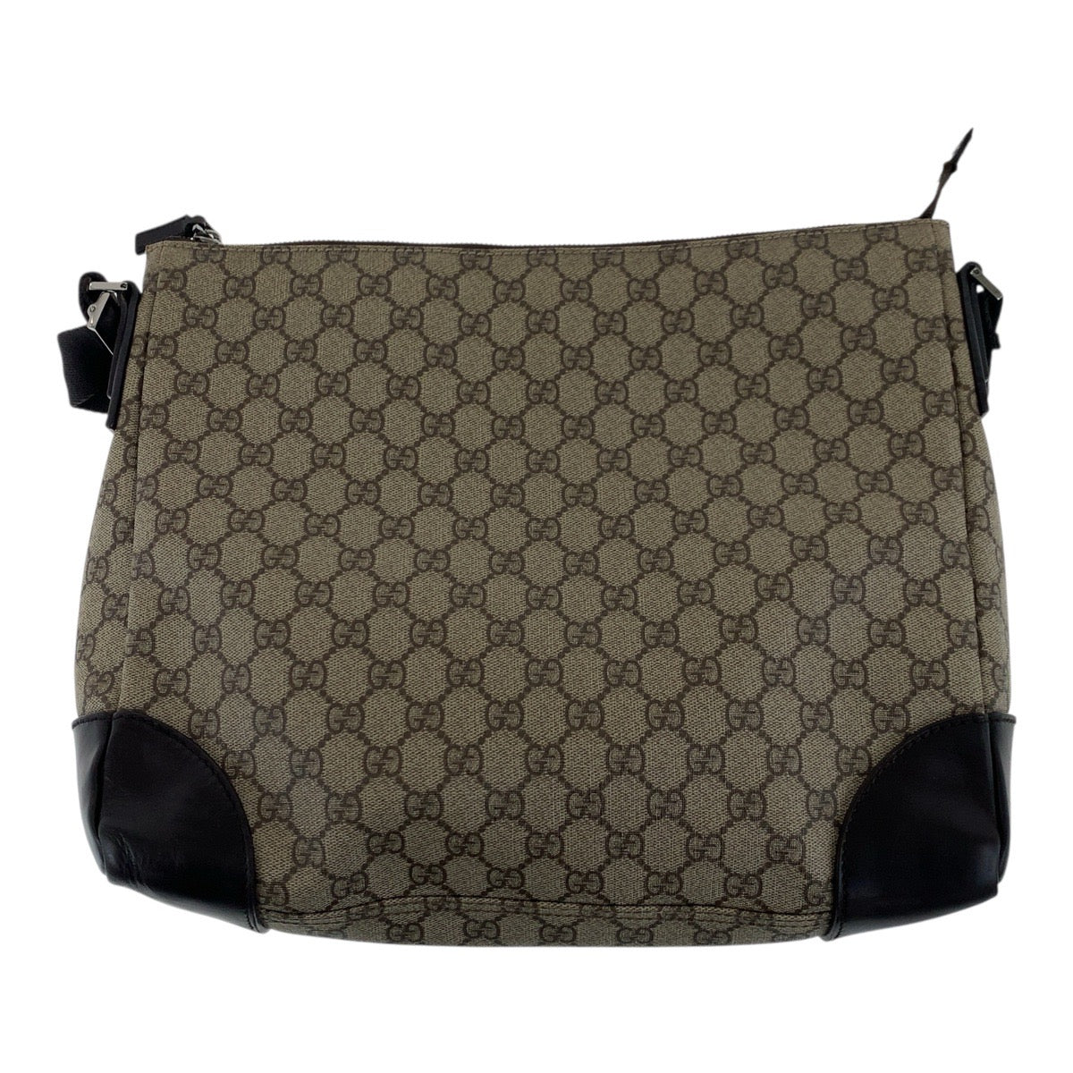 Gucci GG Supreme SilverMetal Canvas Brown Beige Shoulder Bag