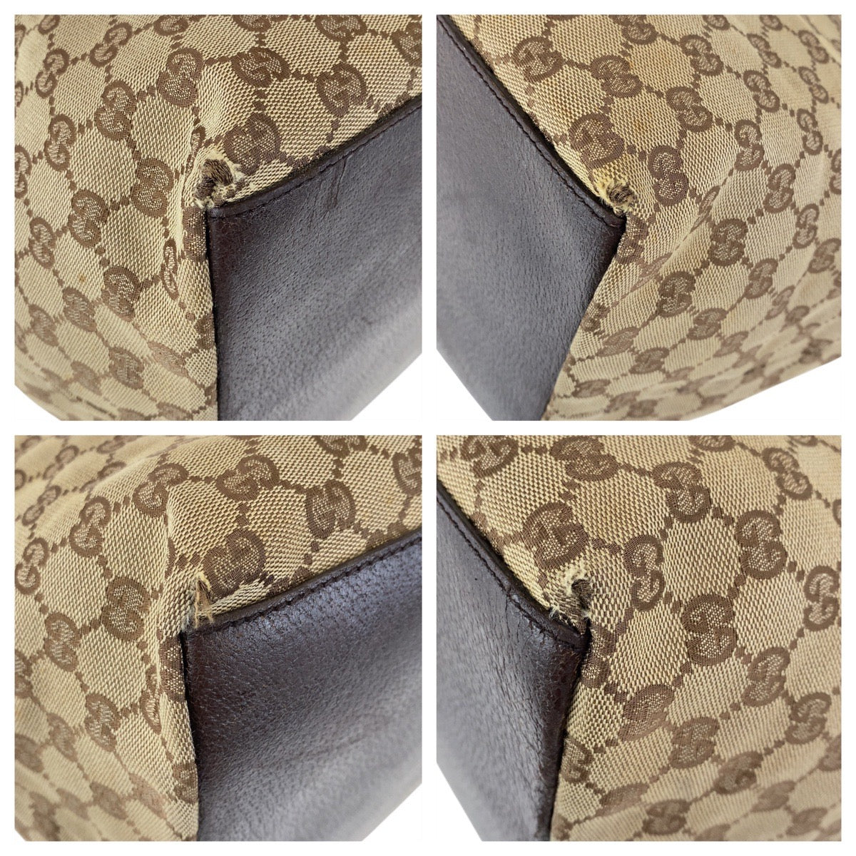 Gucci GG Sherry line Canvas Brown Beige Tote Bag