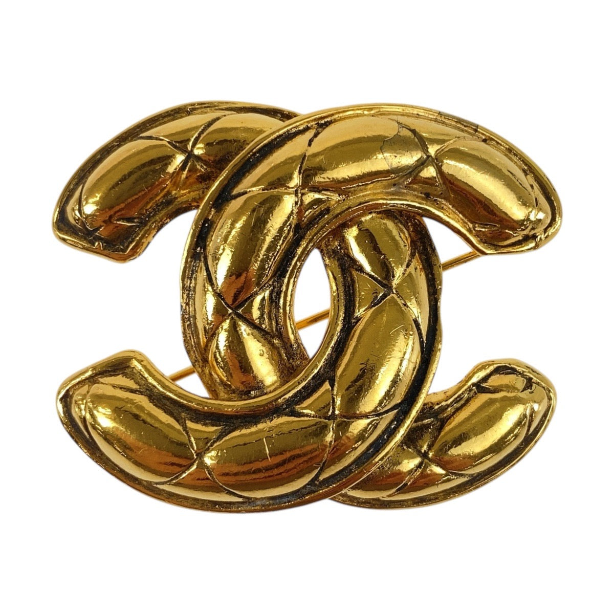 Chanel Brooch plating Matrasse Gold Handbag