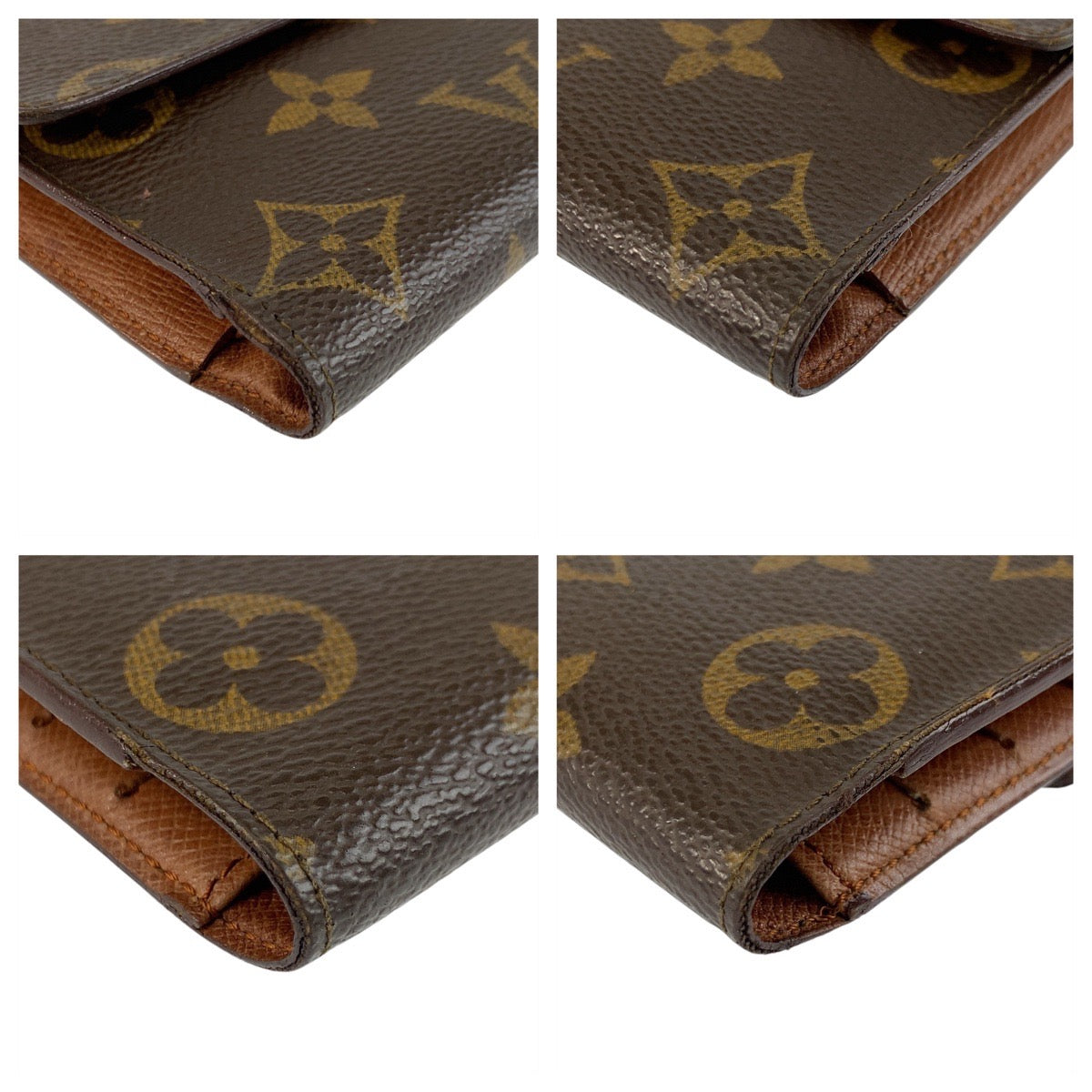 Louis Vuitton Long Purse M61215 PVC Monogram Brown Gold Wallet Case