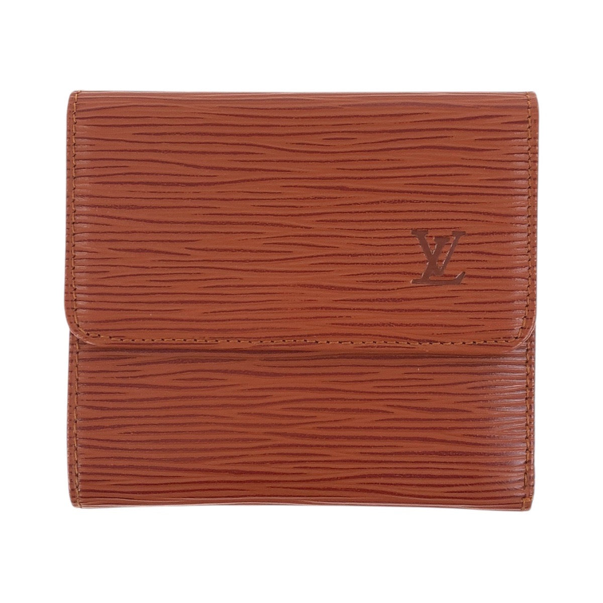Louis Vuitton Tri-fold M63483 Kenya Leather Brown Gold Wallet Case