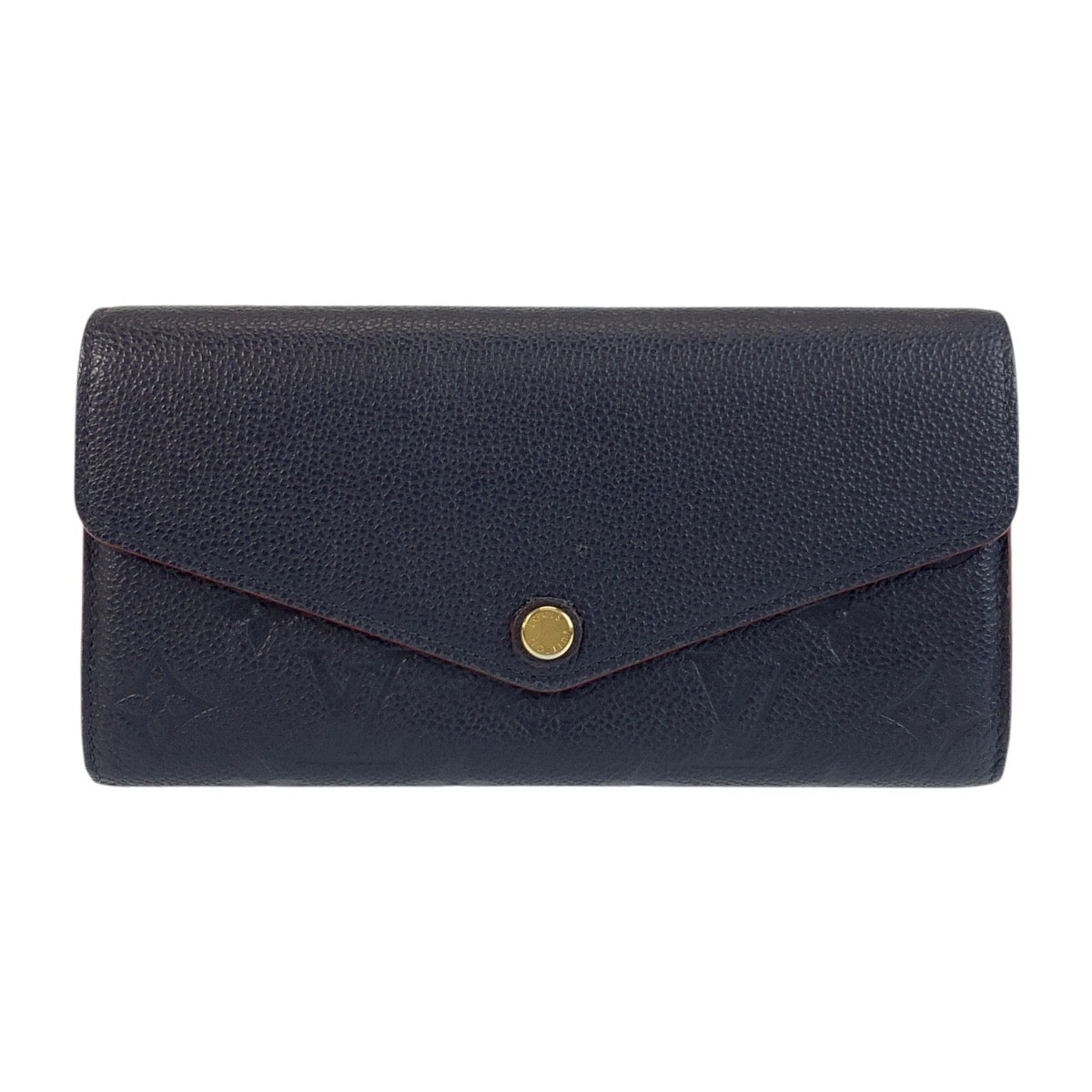 Louis Vuitton Long Purse M62125 Portefeuille Sarah Monogram Leather Gold Navy Wallet Case