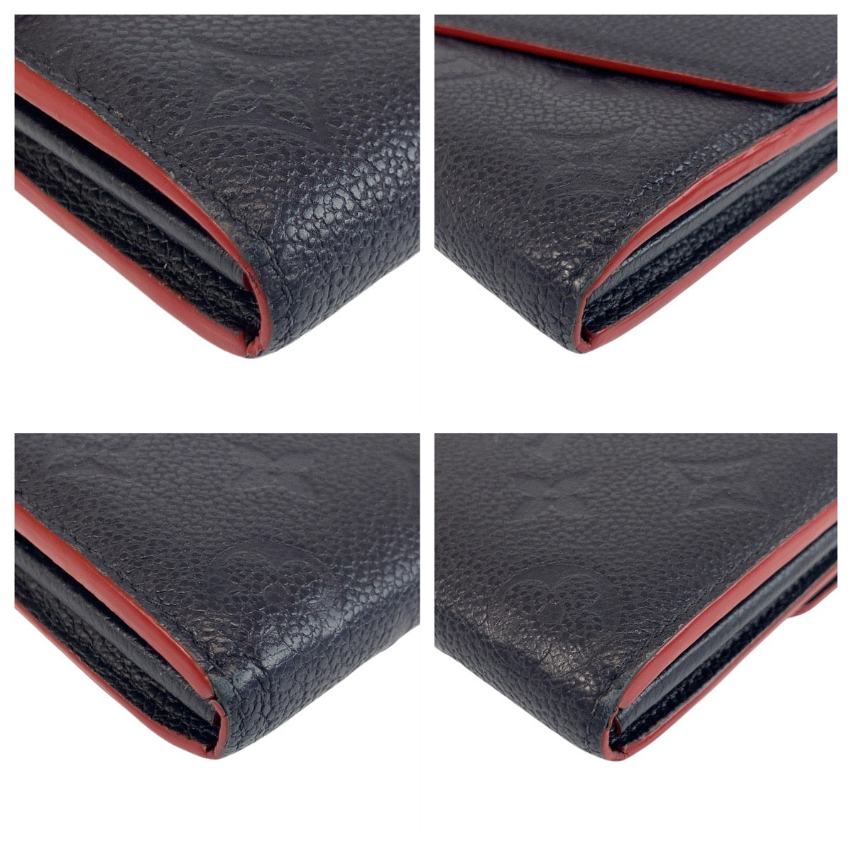 Louis Vuitton Long Purse M62125 Portefeuille Sarah Monogram Leather Gold Navy Wallet Case