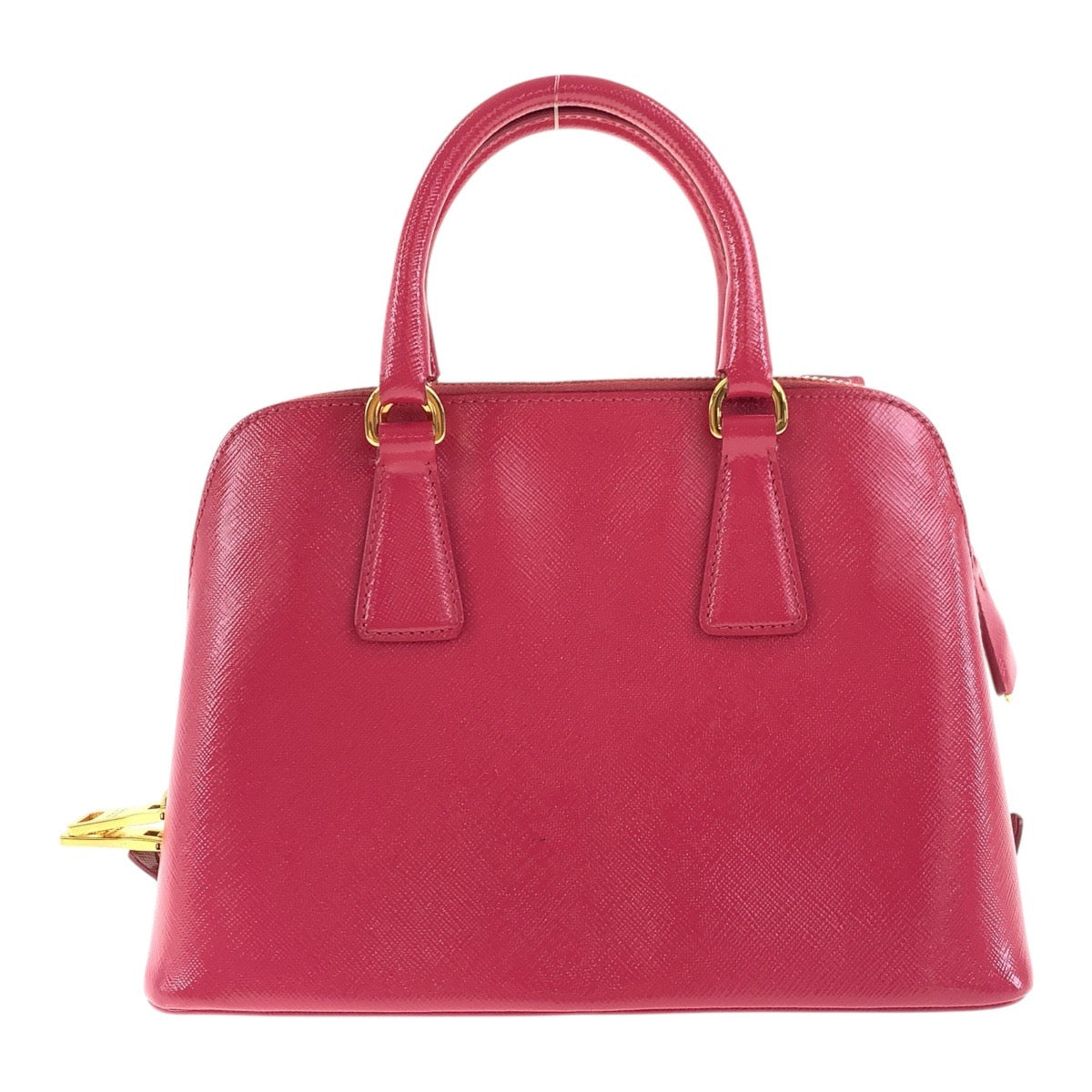 Shoulder Bag Metal Safiano Triangle With Logo Leather Pink