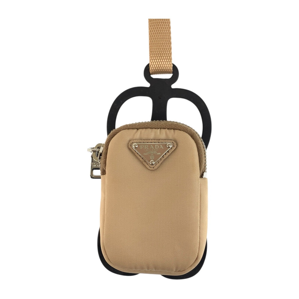 Pouch Silvermetal Test Triangle With Logo Handbag Nylon Beige Travel Bag