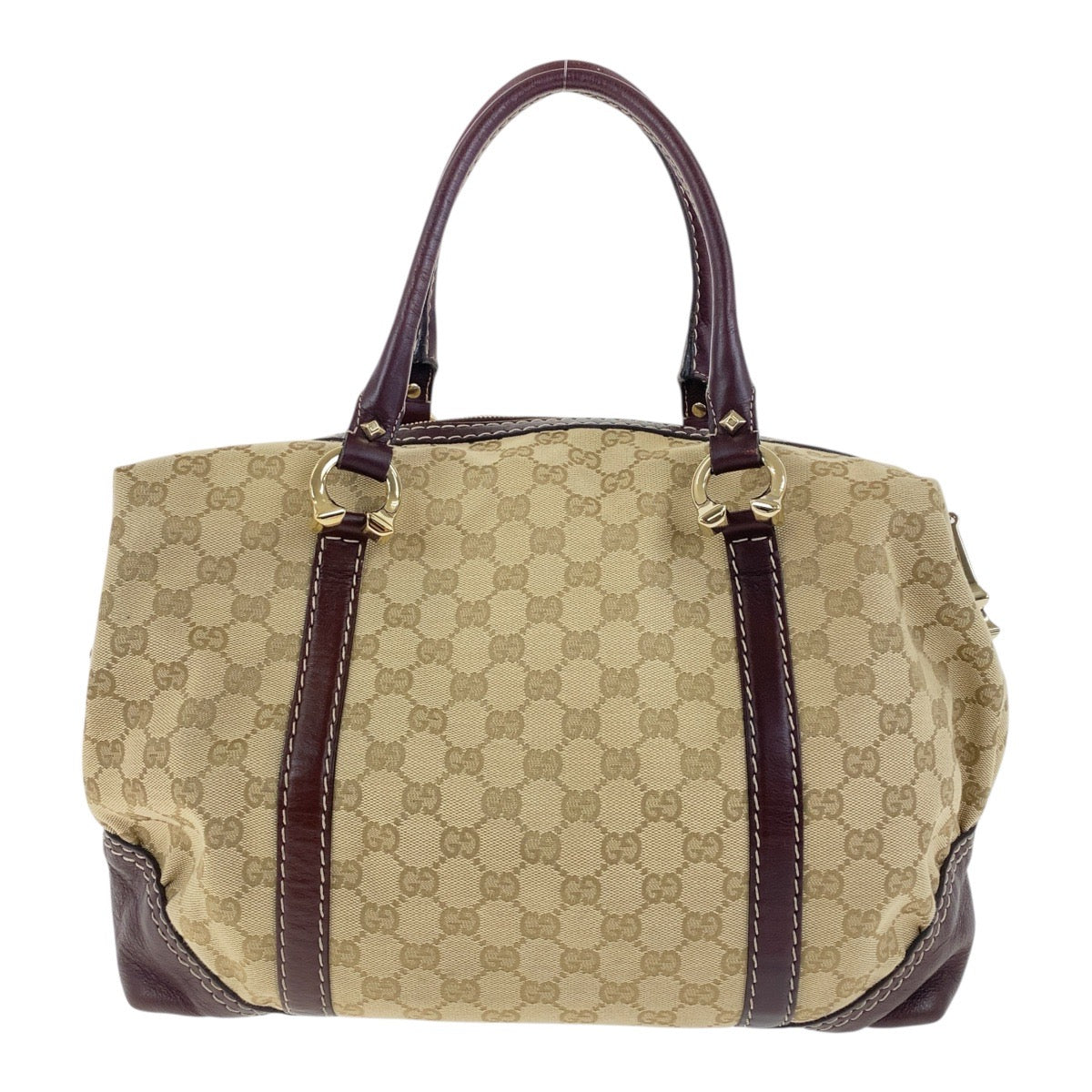 Gucci Gucci Gg Canvas Leather Handbag 2 Travel Bag