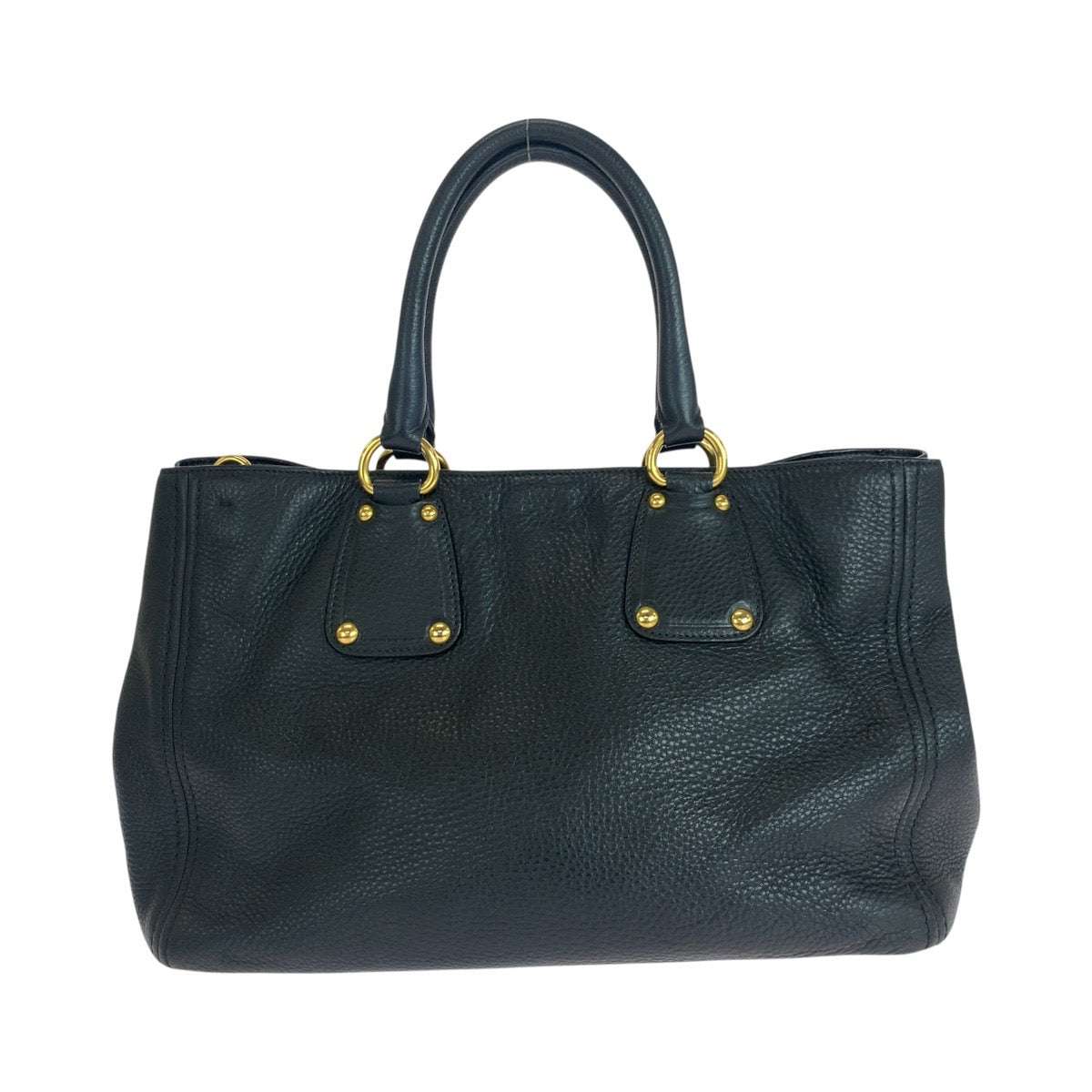 Tote Bag Metal Vitterodino Leather Black