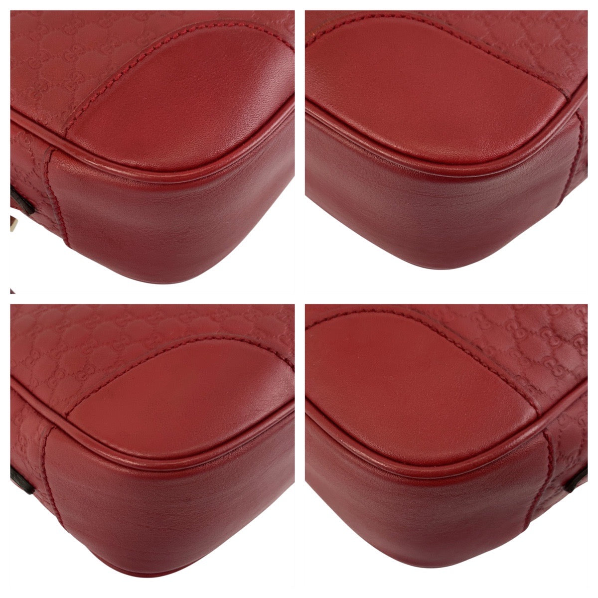 Gucci Metal Micro Guccisima Leather Red Gold Shoulder Bag