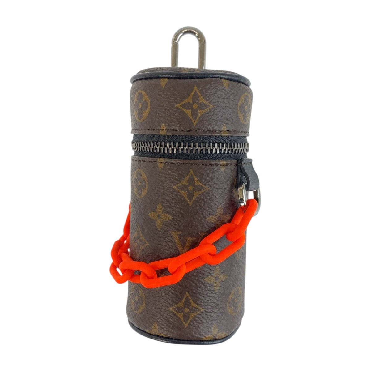 Louis Vuitton Pouch M00966 PVC SilverMetal Barrel Monogram Brown Orange Handbag