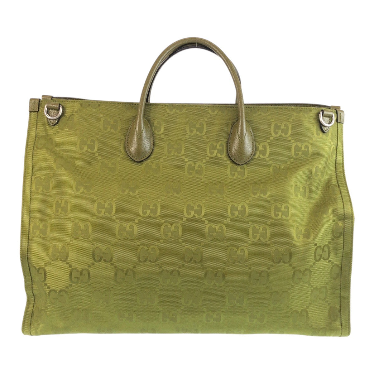 Gucci SilverMetal off grit Nylon Green Tote Bag