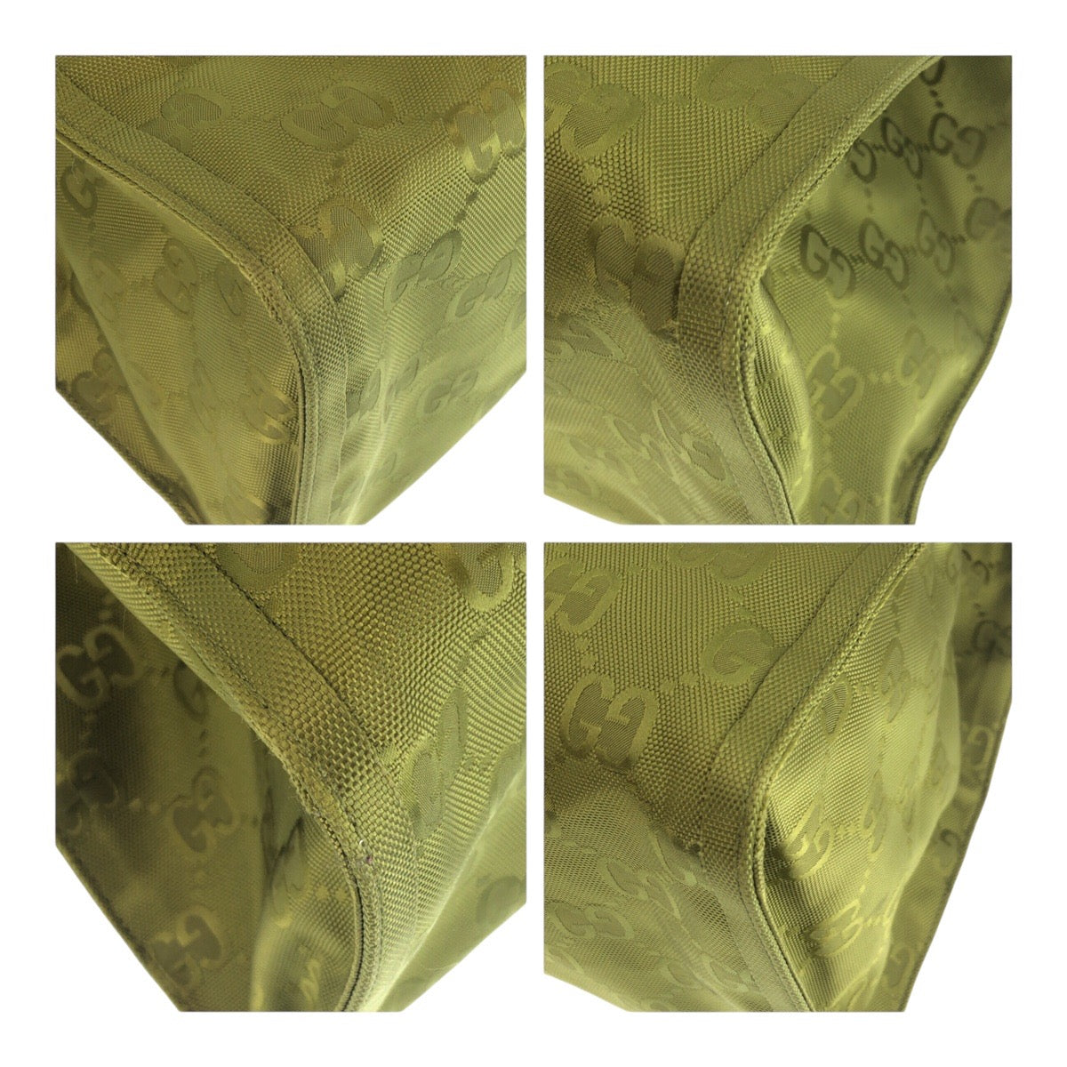 Gucci SilverMetal off grit Nylon Green Tote Bag