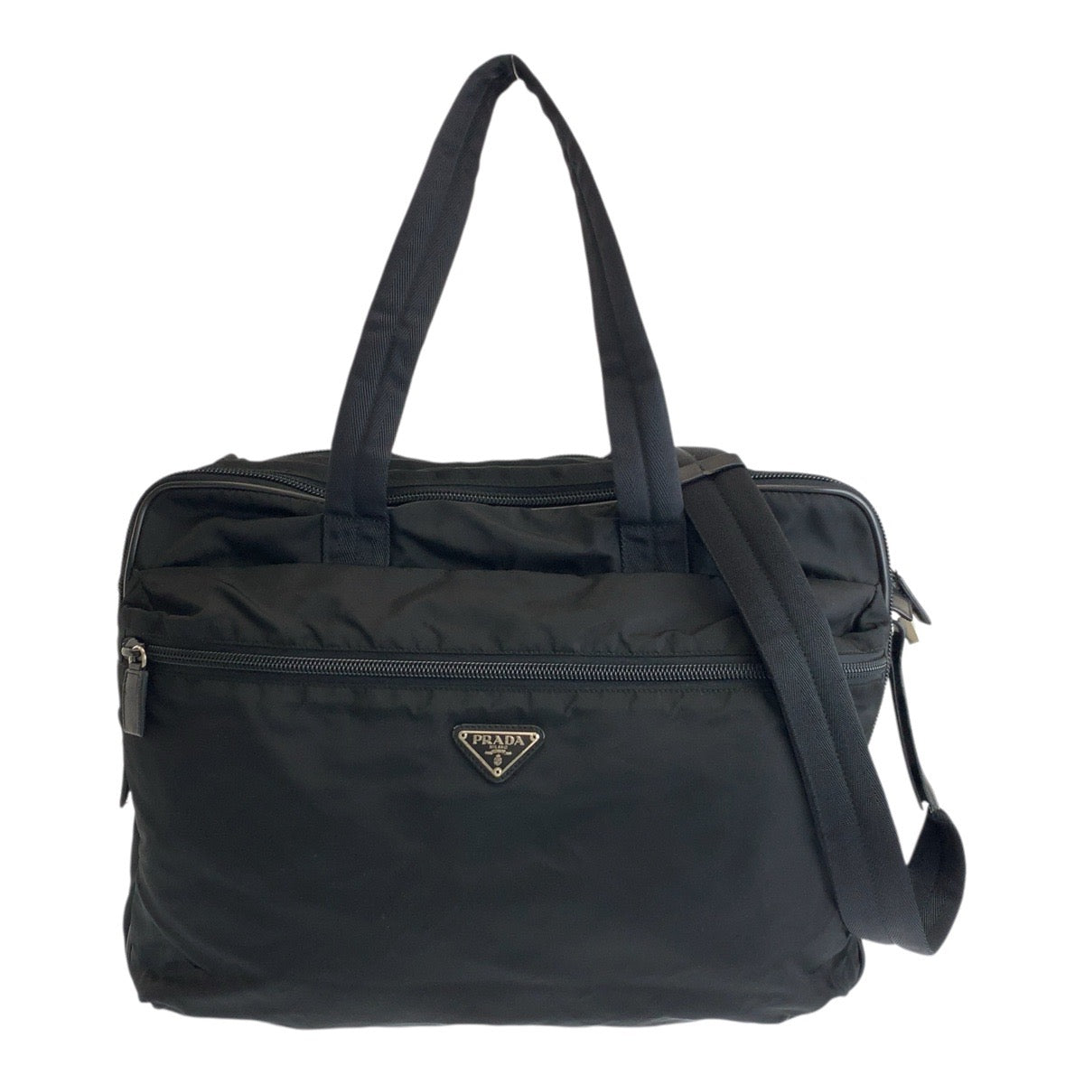 Business Bag Silvermetal Test Triangle With Logo Nylon Black Travel Bag