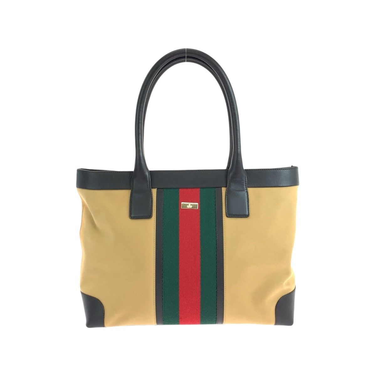 Gucci 002. Camel Sherry line Mayfair Canvas Brown Beige Tote Bag