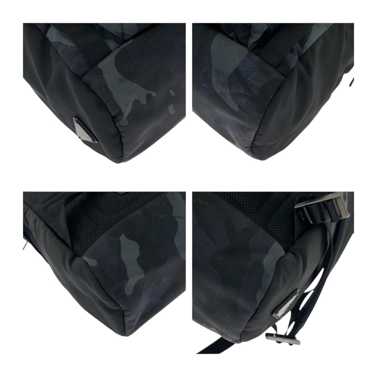 Backpack V Silvermetal Tessuto Camouflage Pattern Triangle Nylon Black