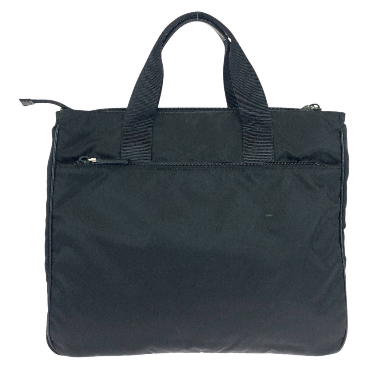 Prada Tessuto 2Way Briefcase Handbag Leather Nylon Saffiano Travel Bag