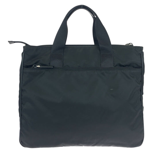 Prada Tessuto 2Way Briefcase Handbag Leather Nylon Saffiano Travel Bag