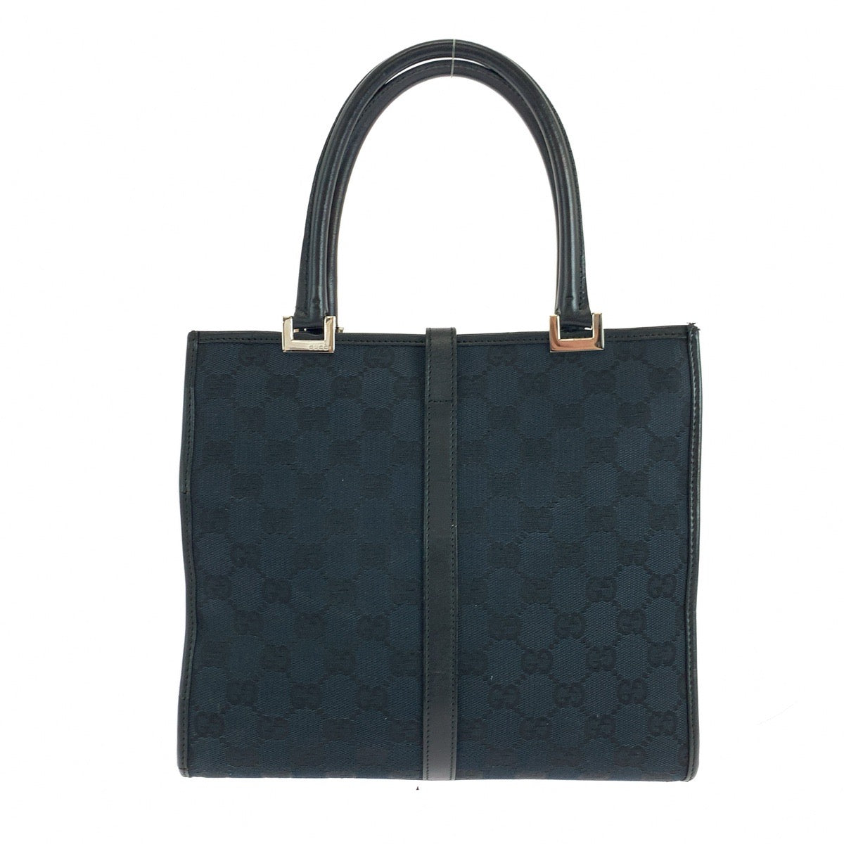 Gucci 002 GG SilverMetal Jackie Canvas Black Tote Bag 4