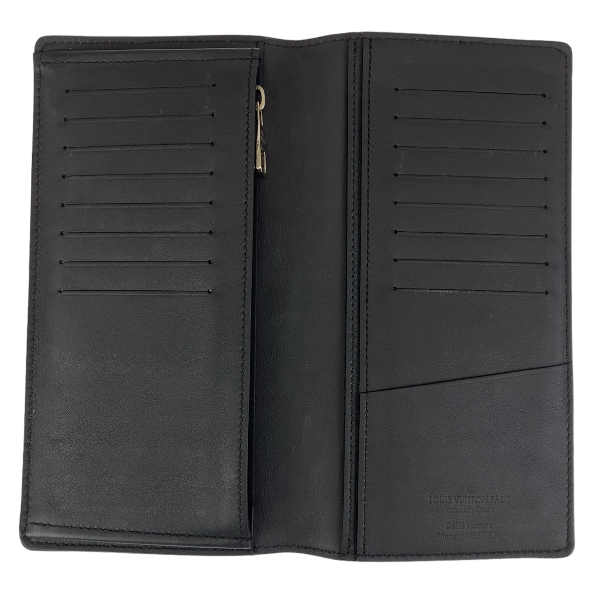 Louis Vuitton Long Purse M83190 Leather Black Silver Wallet Case